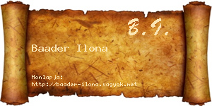 Baader Ilona névjegykártya